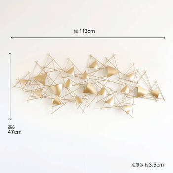 ウォールアート 壁掛け 壁飾り ゴールド　丸みのある三角形 送料無料-5