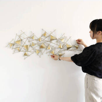 ウォールアート 壁掛け 壁飾り ゴールド　丸みのある三角形 送料無料-6