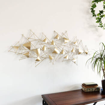 ウォールアート 壁掛け 壁飾り ゴールド　丸みのある三角形 送料無料-7
