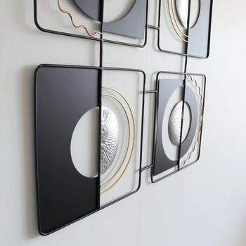 ウォールアート 壁掛け 壁飾り ブラック シルバー 送料無料-2