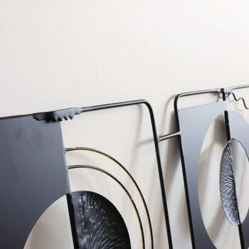 ウォールアート 壁掛け 壁飾り ブラック シルバー 送料無料-4