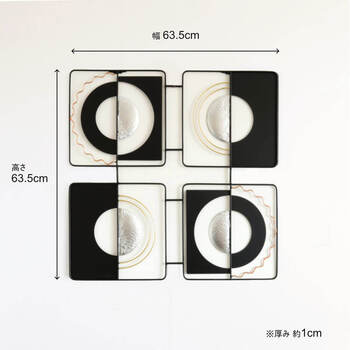 ウォールアート 壁掛け 壁飾り ブラック シルバー 送料無料-5