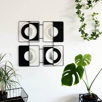 ウォールアート 壁掛け 壁飾り ブラック シルバー 送料無料-7