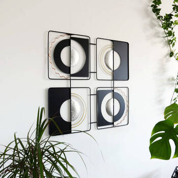 ウォールアート 壁掛け 壁飾り ブラック シルバー 送料無料-8