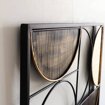 ウォールアートパネル 壁掛け 壁飾り ブラックとゴールド 送料無料-2