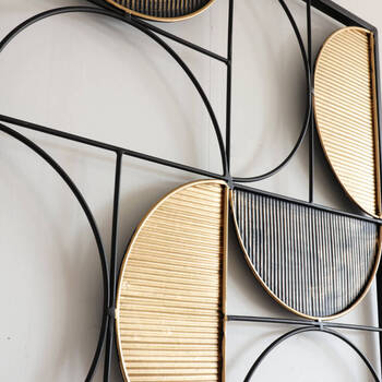 ウォールアートパネル 壁掛け 壁飾り ブラックとゴールド 送料無料-3