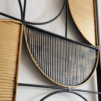 ウォールアートパネル 壁掛け 壁飾り ブラックとゴールド 送料無料-4