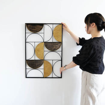 ウォールアートパネル 壁掛け 壁飾り ブラックとゴールド 送料無料-6