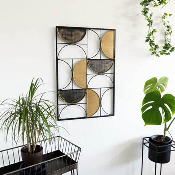 ウォールアートパネル 壁掛け 壁飾り ブラックとゴールド 送料無料-7