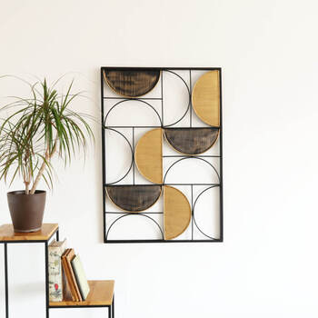 ウォールアートパネル 壁掛け 壁飾り ブラックとゴールド 送料無料-8