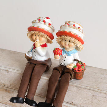 ディスプレイとしてかわいい 置物 お座り妖精 ショートケーキ 2SET 送料無料-1