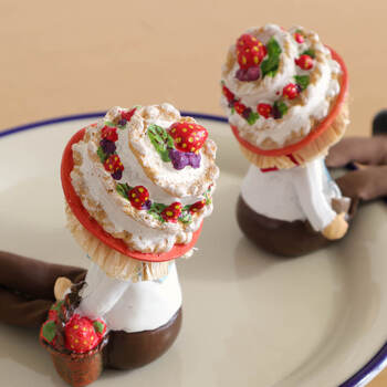 ディスプレイとしてかわいい 置物 お座り妖精 ショートケーキ 2SET 送料無料-3