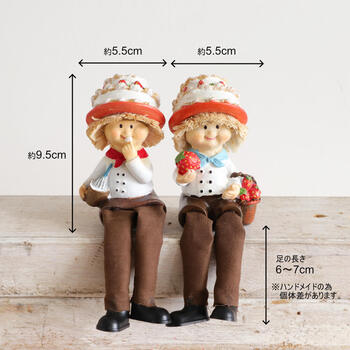 ディスプレイとしてかわいい 置物 お座り妖精 ショートケーキ 2SET 送料無料-5