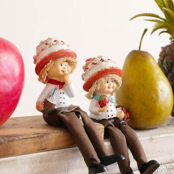 ディスプレイとしてかわいい 置物 お座り妖精 ショートケーキ 2SET 送料無料-7