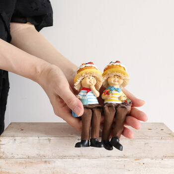 ディスプレイとしてかわいい 置物 お座り妖精 タルトケーキ 2SET　とてもかわいいお座り妖精の置物 送料無料-5