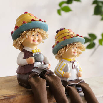 ディスプレイとしてかわいい 置物 お座り妖精 パンケーキ 2SET　とてもかわいいお座り妖精の置物 送料無料-7