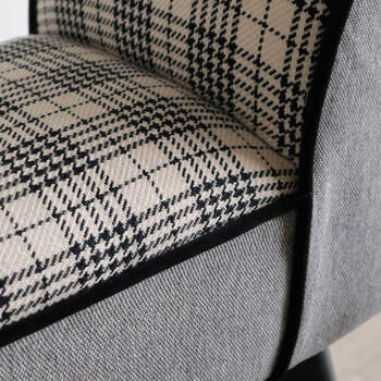 モダンテイスト スツール ベンチ S 椅子 グレー&チェック 送料無料-3