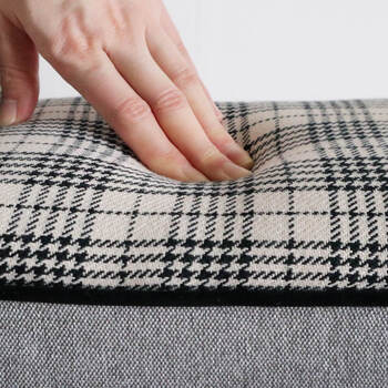 モダンテイスト スツール ベンチ S 椅子 グレー&チェック 送料無料-4