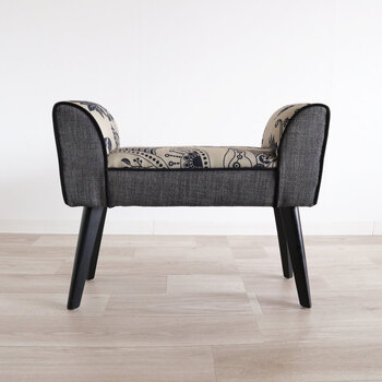 モダンテイスト スツール ベンチ S 椅子 グレー＆エスニック 送料無料-1