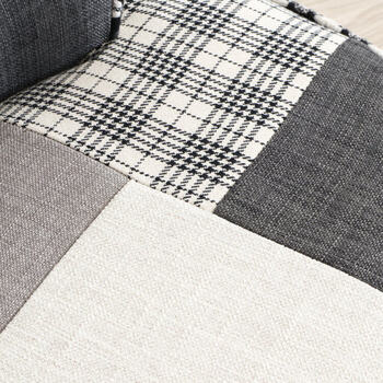 パッチワークデザインチェアー ダークグレー 送料無料-3