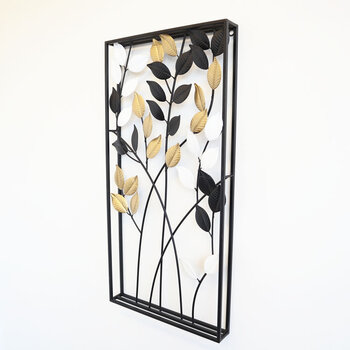 ウォールアートパネル 壁掛け 壁飾り 3カラーリーフ 送料無料-1