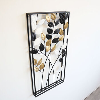 ウォールアートパネル 壁掛け 壁飾り 3カラーリーフ 送料無料-2