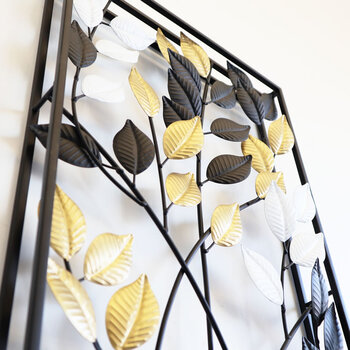 ウォールアートパネル 壁掛け 壁飾り 3カラーリーフ 送料無料-4