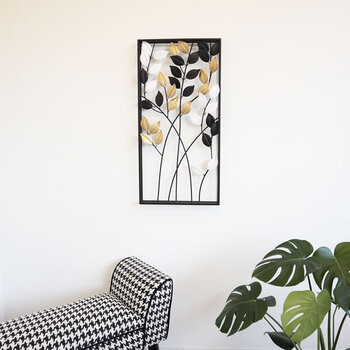 ウォールアートパネル 壁掛け 壁飾り 3カラーリーフ 送料無料-6