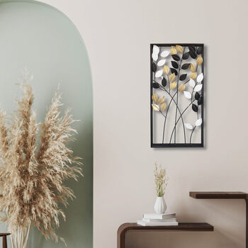 ウォールアートパネル 壁掛け 壁飾り 3カラーリーフ 送料無料-8