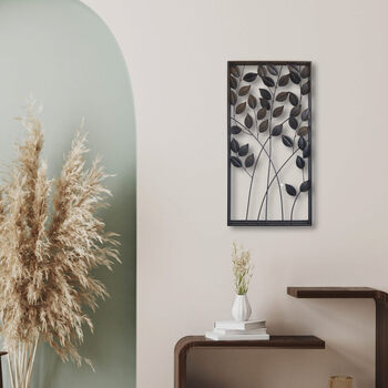 ウォールアートパネル 壁掛け 壁飾り ブラックリーフ 送料無料-9