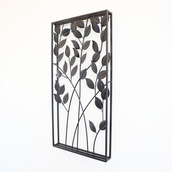 ウォールアートパネル 壁掛け 壁飾り ブラックリーフ 送料無料-1