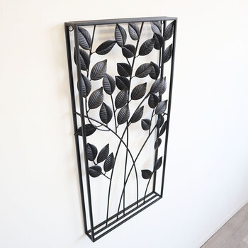 ウォールアートパネル 壁掛け 壁飾り ブラックリーフ 送料無料-2