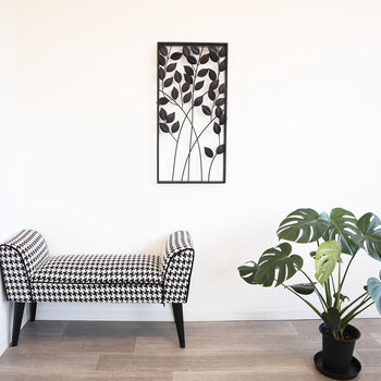 ウォールアートパネル 壁掛け 壁飾り ブラックリーフ 送料無料-7