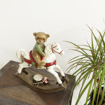 ディスプレイとしてかわいい 置物 ロッキングホース＆クマ 送料無料-9