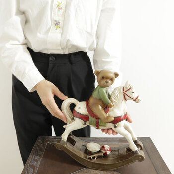 ディスプレイとしてかわいい 置物 ロッキングホース＆クマ 送料無料-6