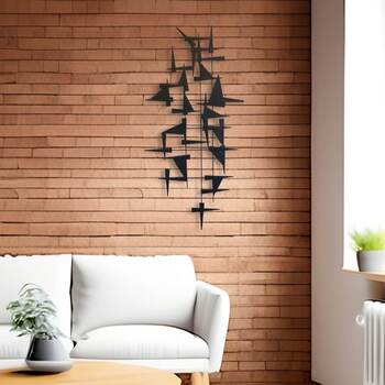 ウォールアートパネル 壁掛け 壁飾り　細かな三角形 送料無料-9