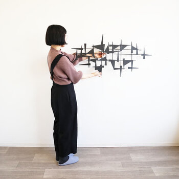 ウォールアートパネル 壁掛け 壁飾り　細かな三角形 送料無料-5