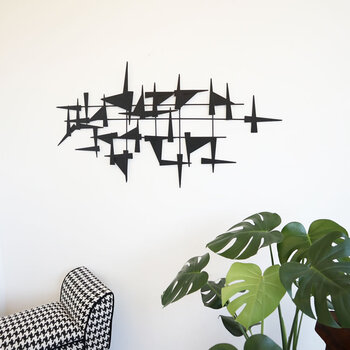 ウォールアートパネル 壁掛け 壁飾り　細かな三角形 送料無料-7