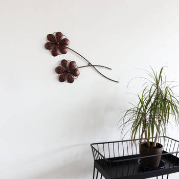 ウォールアート 壁掛け 壁飾り ブラウン　お花モチーフがかわいい 送料無料-9