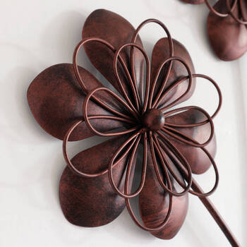 ウォールアート 壁掛け 壁飾り ブラウン　お花モチーフがかわいい 送料無料-2