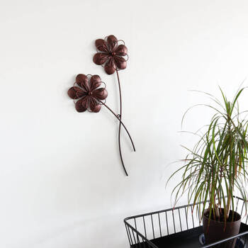 ウォールアート 壁掛け 壁飾り ブラウン　お花モチーフがかわいい 送料無料-7