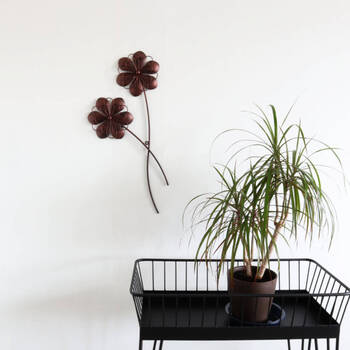 ウォールアート 壁掛け 壁飾り ブラウン　お花モチーフがかわいい 送料無料-8