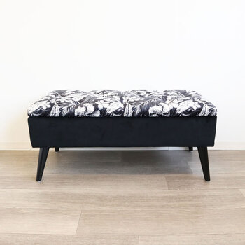 モダンテイスト 収納ベンチスツール 椅子 黒 送料無料-1