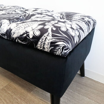 モダンテイスト 収納ベンチスツール 椅子 黒 送料無料-2