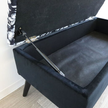 モダンテイスト 収納ベンチスツール 椅子 黒 送料無料-5