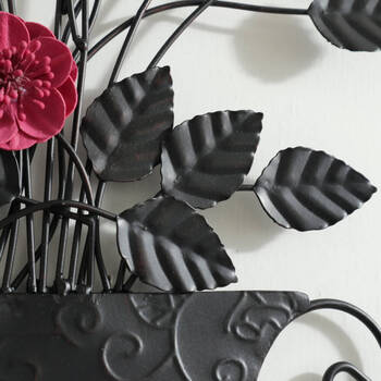 ウォールデコレーション 壁掛け 壁飾り　フラワーアートなアイアンウォールデコレーショ 送料無料-2