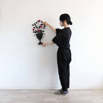 ウォールデコレーション 壁掛け 壁飾り　フラワーアートなアイアンウォールデコレーショ 送料無料-5