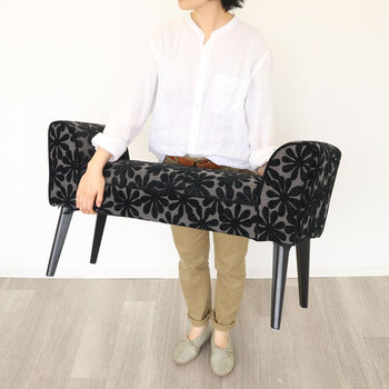 モダンテイスト スツール ベンチ 椅子 花柄 送料無料-7