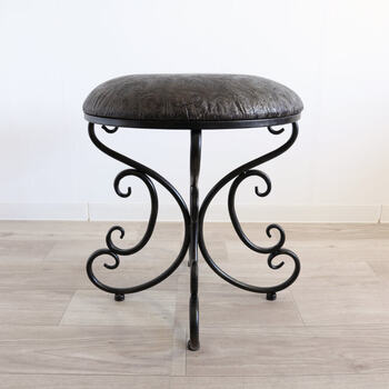 アンティーク調 スツール 椅子 花柄 送料無料-1