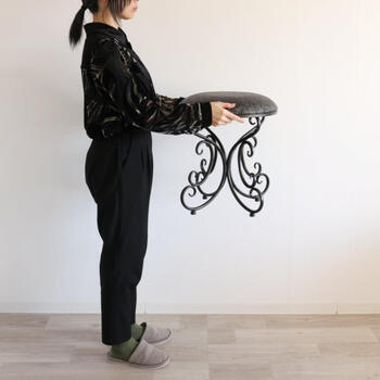 アンティーク調 スツール 椅子 花柄 送料無料-7